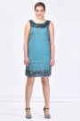 Shining Little Leaves Sequined Dress In Green