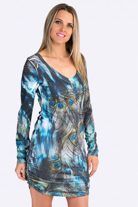 Fairy Dreams Print Dress in Shades of Grey
