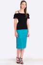 New Pearl in Town Sequined Lace Skirt in Green