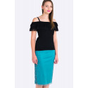 New Pearl in Town Sequined Long Skirt SISTE'S ITALY Turquoise