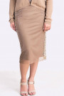 New Pearl in Town Sequined Lace Skirt in Brown