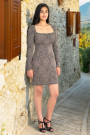 Leopard Print Bodycon Dress With Metal Embellishments
