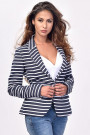 SISTE'S Blue and White Striped Jacket