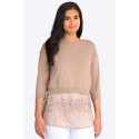 Designer Cotton Sequin TWO TOPS Set Brown SISTE'S ITALY