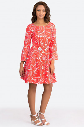Two Chamomiles Red Cotton Dress
