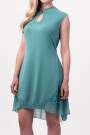 Exquisite Designer Cotton Sequin Dress in Turquoise