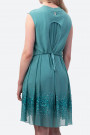 Exquisite Designer Cotton Sequin Dress in Turquoise