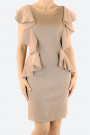 From Office To Outing Bodycon Dress With Frills In Cappuccino