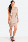 From Office To Outing Bodycon Dress With Frills In Cappuccino