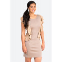 From Office To Outing Stylish Frills Dress SISTE'S ITALY Latte