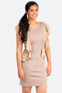 From Office To Outing Bodycon Dress With Frills In Cappuccino