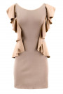 From Office To Outing Bodycon Dress With Frills In Cappuccino