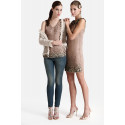 Shining Little Leaves Sequin Designer Dress SISTE'S ITALYBrown