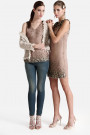 Shining Little Leaves Sequined Dress in Brown