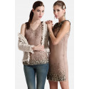 Shining Little Leaves Sequin Designer Dress SISTE'S ITALYBrown