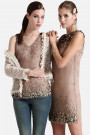 Shining Little Leaves Sequined Dress in Brown