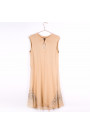 Exquisite Designer Cotton Sequin Dress In Beige
