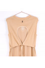 Exquisite Designer Cotton Sequin Dress In Beige