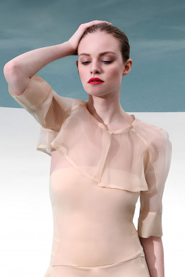 Lolita Silk Top In Beige