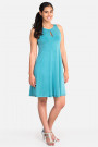 Opaque Turquoise Sleevless Dress by Siste's