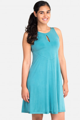 Opaque Turquoise Sleevless Dress by Siste's