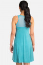 Opaque Turquoise Sleevless Dress by Siste's