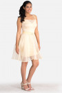 Diana Chic Slip Dress with Silk Skirt in Quartz Beige