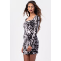 Black & White Print Bodycon Dress S-TWELVE EXCLUSIVE