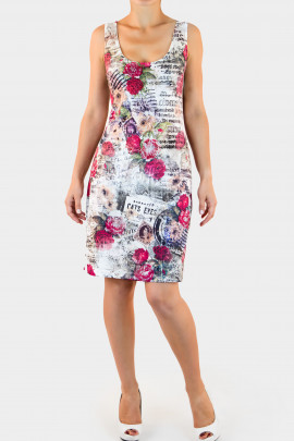 One Day in Paris Printed Bodycon Dress