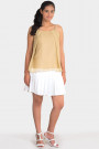 Elegant Silk Top with Spaghetti Straps in Gold