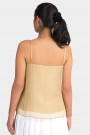 Elegant Silk Top with Spaghetti Straps in Gold