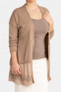 It's All for You Cotton Sequinned Cardigan in Brown