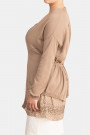 It's All for You Cotton Sequinned Cardigan in Brown