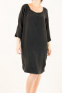 Siste's Cupro Tunic Dress with Assymetric Pocket in Black