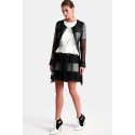 Silk & Cotton Black & White Two-Layer Skirt SISTE'S ITALY