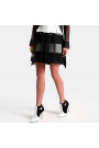 Silk over Cotton Two-Layer Skirt in Black & White