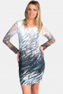 Enchanted Forest Bodycon Dress With Lace Sleeves