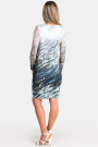 Enchanted Forest Bodycon Dress With Lace Sleeves