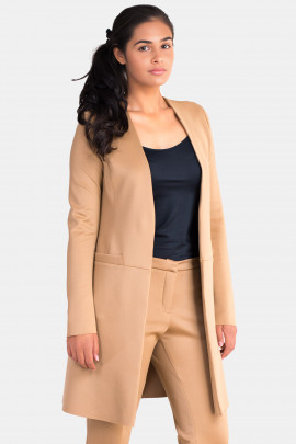 Wardrobe Essential Long Jacket in Brown