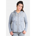 Plus Size Sequin Cotton Hoodie Grey MORE BY SISTE'S
