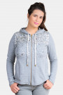 More By Siste's Cotton Sequined Cotton Hoodie In Grey