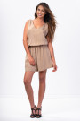 Siste's Cupro V-Neck Playsuit With Sheer Back