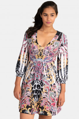Simply Gorgeous Printed Mini Dress With Empire Waist