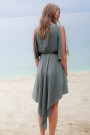 SISTE'S Handkerchief Hem Dress in Malachite Colour