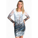 Enchanted Forest Designer Print Dress Lace Sleeves S-TWELVE EXCLUSIVE