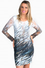 Enchanted Forest Bodycon Dress With Lace Sleeves