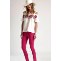 Embroidery Off Shoulder Cotton Sequin Top SISTE'S ITALY