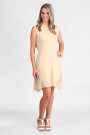 Exquisite Designer Cotton Sequin Dress In Beige