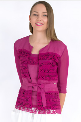 Lovely Romantic Linen Jacket In Pink Color