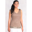 Shining Little Leaves Sequin Top SISTE'S ITALY